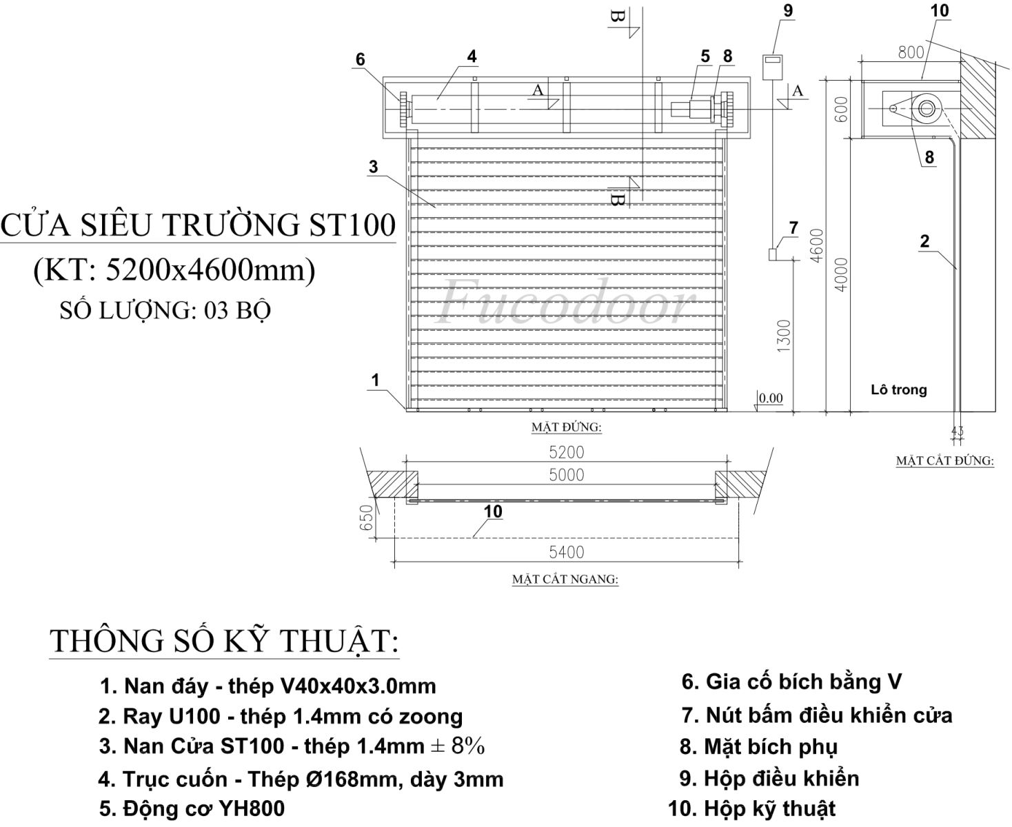 Cửa cuốn siêu trường dầy 1,4ly