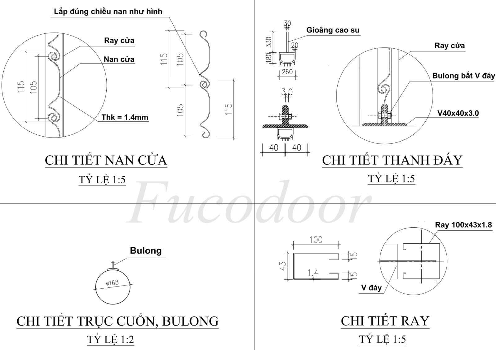 cửa cuốn siêu trường 1.4mm